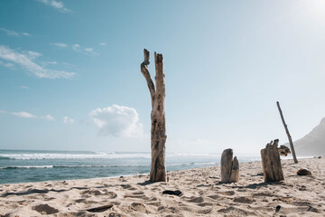 the view from Nyang Nyang Beach in Bali, Indonesia