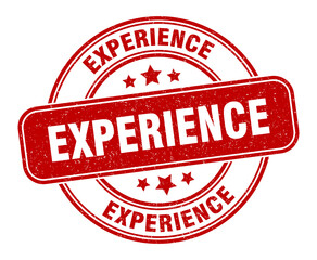 experience stamp. experience label. round grunge sign