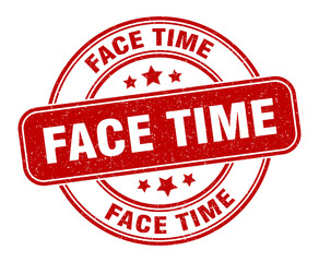 face time stamp. face time label. round grunge sign