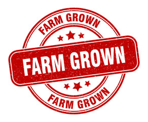 farm grown stamp. farm grown label. round grunge sign