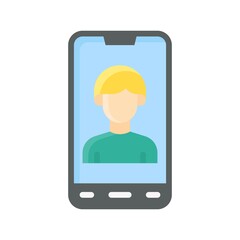high school related mobile phone with buttons and character vectors in flat style,