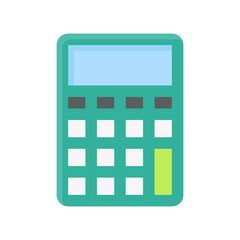 high school related calculator with buttons and screen vectors in flat style,