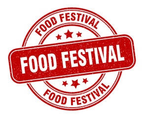 food festival stamp. food festival label. round grunge sign
