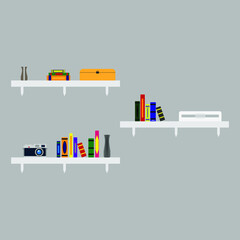 Bookselfs in style flat