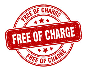 free of charge stamp. free of charge label. round grunge sign
