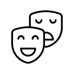 high school related face masks with sad and happy face vectors in lineal style,