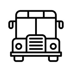 high school related school bus with lights and mirrors vectors in lineal style,