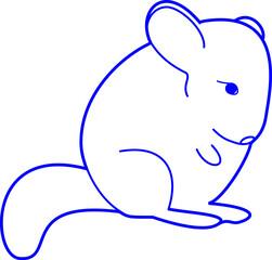 chinchilla cartoon silhouette vector on white background isolated
