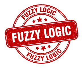 fuzzy logic stamp. fuzzy logic label. round grunge sign
