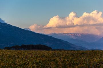 sunset in the mountains - Fields near Kefraya