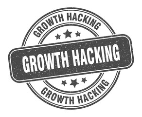 growth hacking stamp. growth hacking label. round grunge sign