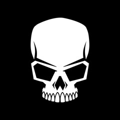 Illustration of skull isolated on white background. Design element for poster, card, banner, menu. Vector illustration
