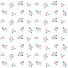  水彩風　ピンクのバラ　背景素材