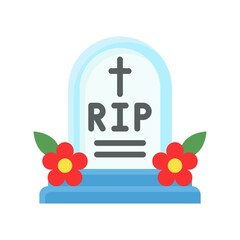 dia de los or muertos related muertos rest in peace with flowers vector in flat style,