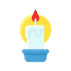 dia de los or muertos related muertos candle light with plate vector in flat style,