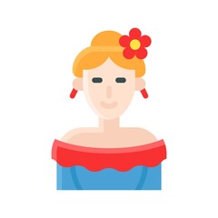 dia de los or muertos related muertos woman or character vector in flat style,