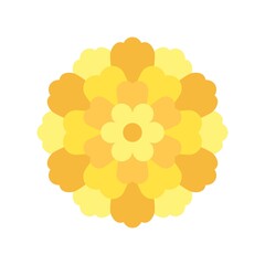 dia de los or muertos related muertos marigold flower vector in flat style,