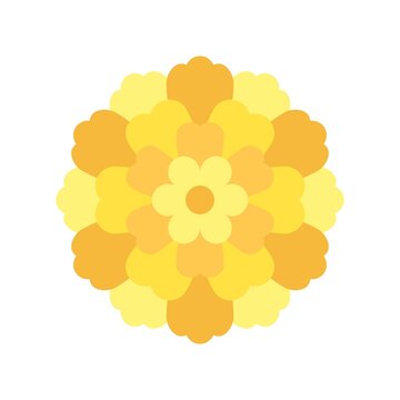 dia de los or muertos related muertos marigold flower vector in flat style,