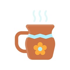 dia de los or muertos related muertos atole or jar vector in flat style,