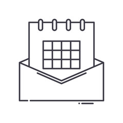 Appointment letter icon, linear isolated illustration, thin line vector, web design sign, outline concept symbol with editable stroke on white background.