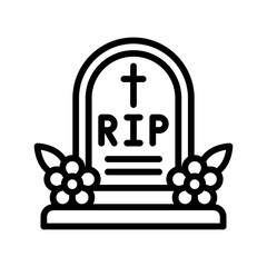 dia de los or muertos related muertos rest in peace with flowers vector in lineal style,