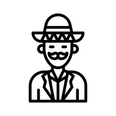 dia de los or muertos related muertos man or character vector in lineal style,