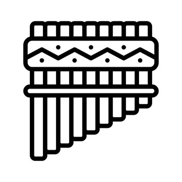 dia de los or muertos related muertos celebration zampona vector in lineal style,