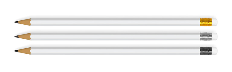 pencil isolated on white background mock up