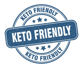 keto friendly stamp. keto friendly label. round grunge sign