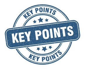 key points stamp. key points label. round grunge sign