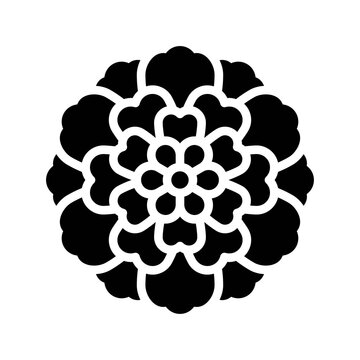 dia de los or muertos related muertos marigold flower vector in solid design,