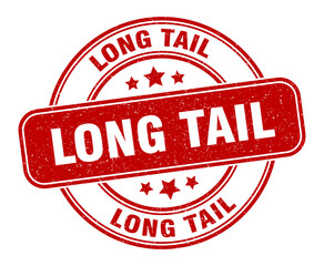 long tail stamp. long tail label. round grunge sign