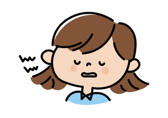 歯ぎしりをしながら眠る女の子のイラスト