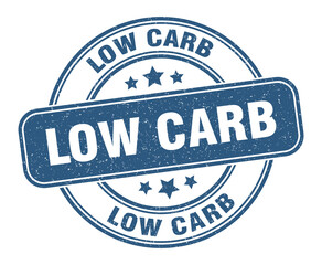 low carb stamp. low carb label. round grunge sign