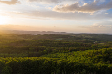 Drone panorama over landscape in Germany