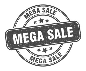 mega sale stamp. mega sale label. round grunge sign