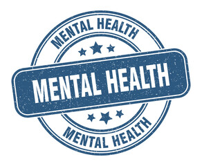 mental health stamp. mental health label. round grunge sign