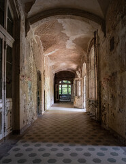 Fototapeta premium The old abandoned room of a building, Lost Place