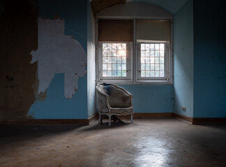 The old armchair in abandoned room, Lost Place
