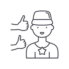 Appreciations icon, linear isolated illustration, thin line vector, web design sign, outline concept symbol with editable stroke on white background.