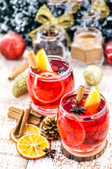 Mulled wine or mulled wine is a hot drink of European origin made with red wine and spices. traditionally drunk during winter