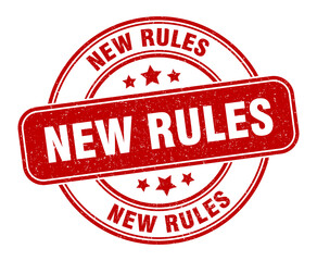 new rules stamp. new rules label. round grunge sign