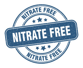 nitrate free stamp. nitrate free label. round grunge sign
