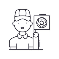 Arbitrator icon, linear isolated illustration, thin line vector, web design sign, outline concept symbol with editable stroke on white background.