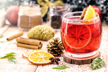 Mulled wine or mulled wine is a hot drink of European origin made with red wine and spices. traditionally drunk during winter