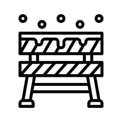 snow town in winter related blockade with stand and ice vectors in lineal style,
