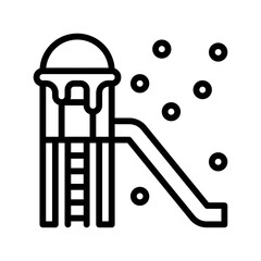 snow town in winter related slide with stairs and ice vectors in lineal style,