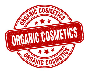 organic cosmetics stamp. organic cosmetics label. round grunge sign