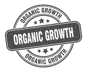 organic growth stamp. organic growth label. round grunge sign