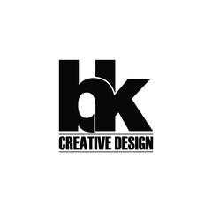 Letter BK simple logo design vector
